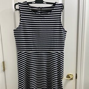 Talbots striped navy & white dress XL